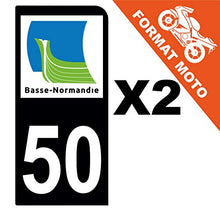 Supstick 2 Stickers Autocollants Plaques Immatriculation Moto Dept 50 Basse Normandie Noir 1 Angle Arrondi