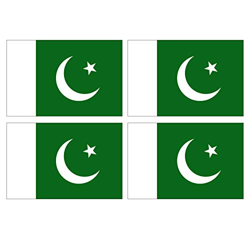 Supstick Lot de 4 Autocollants Stickers Drapeau de Pays Nation Pakistan Format 12x8cm