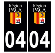 Supstick 2 Stickers Autocollants Plaques Immatriculation Auto Dept 04 Paca Noir Angles Carrés