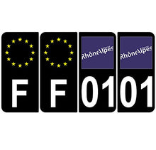 Supstick 4 Stickers Autocollants Plaques Immatriculation Auto Dept 01 Rhône Alpes Noir Angles Arrondis