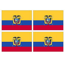 Supstick Lot de 4 Autocollants Stickers Drapeau de Pays Nation équateur Format 12x8cm