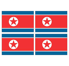 Supstick Lot de 4 Autocollants Stickers Drapeau de Pays Nation corée du Nord Format 12x8cm