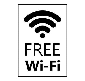 Supstick Autocollant Stickers Free WiFi pour Magasin et Restauration de Couleur Blanc et Noir et au Format 3x4,5cm - supstick.fr