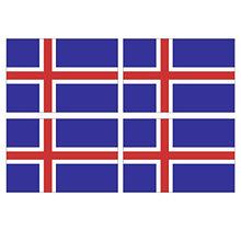Supstick Lot de 4 Autocollants Stickers Drapeau de Pays Nation Islande Format 6x4cm