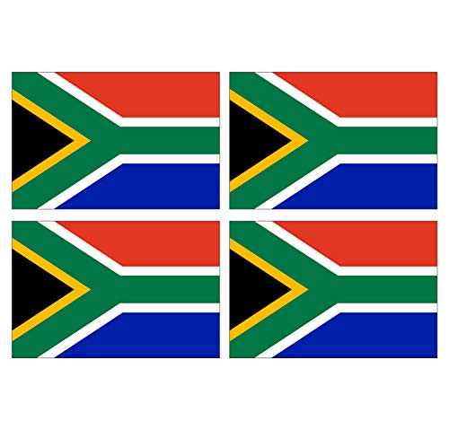 Lot de 4 Autocollants Stickers Drapeau de Pays Nation Afrique du Sud Format 6x4cm