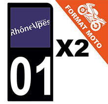 Supstick 2 Stickers Autocollants Plaques Immatriculation Moto Dept 01 Rhône Alpes Noir 1 Angle Arrondi