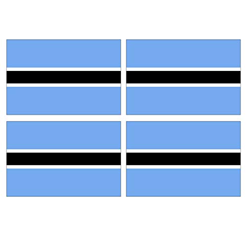 Supstick Lot de 4 Autocollants Stickers Drapeau de Pays Nation Botswana Format 12x8cm