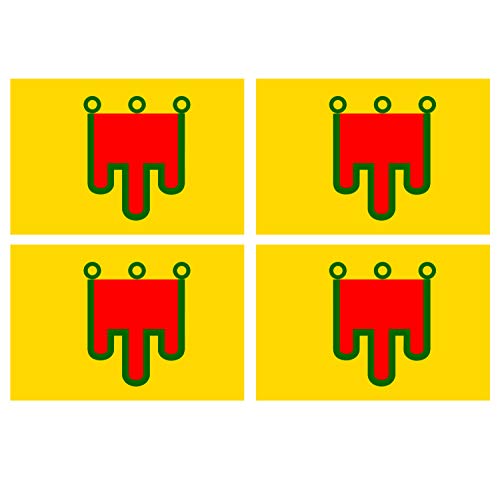 Supstick Lot de 4 Autocollants Stickers Drapeau de département région française Auvergne-Rhone-Alpes Format 12x8cm
