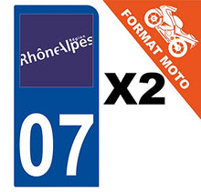 Supstick 2 Stickers Autocollants Plaques Immatriculation Moto Dept 07 Rhône Alpes Bleu Foncé 1 Angle Arrondi