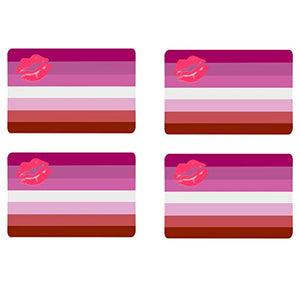 Supstick Drapeau Lesbienne Kiss Lot de 4 Format 6X4CM