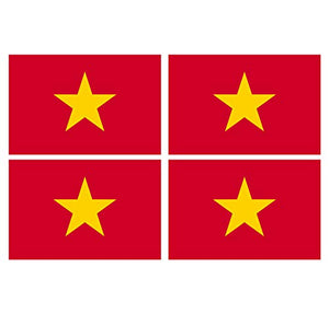 Supstick Lot de 4 Autocollants Stickers Drapeau de Pays Nation Vietnam Format 6x4cm