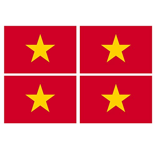 Supstick Lot de 4 Autocollants Stickers Drapeau de Pays Nation Vietnam Format 6x4cm