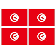 Supstick Lot de 4 Autocollants Stickers Drapeau de Pays Nation Tunisie Format 6x4cm