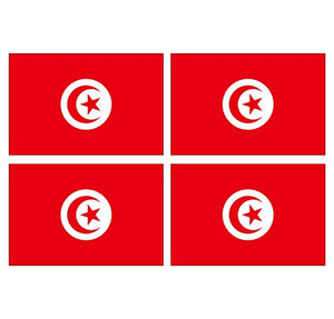 Supstick Lot de 4 Autocollants Stickers Drapeau de Pays Nation Tunisie Format 6x4cm