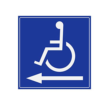 Panneau Rigide Handicapé - Personne à mobilité réduite flèche Gauche 20x20cm épaisseur 3mm