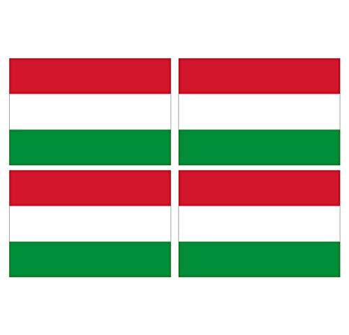 Supstick Lot de 4 Autocollants Stickers Drapeau de Pays Nation Hongrie Format 12x8cm