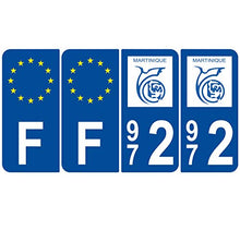 Supstick 4 Stickers Autocollants Plaques Immatriculation Auto Dept 972 Martinique Bleu Foncé Angles Arrondis