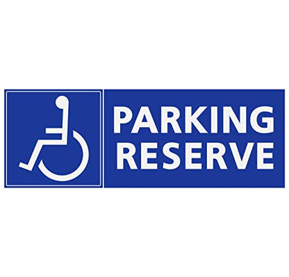 Panneau Rigide Handicapé - Personne à mobilité réduite Parking handicapés 2 Places réservées fomrat rectangulaire 10x30cm épaisseur 3mm