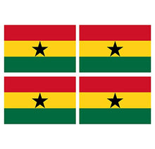 Supstick Lot de 4 Autocollants Stickers Drapeau de Pays Nation Ghana Format 12x8cm
