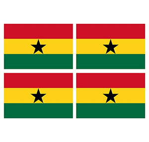 Supstick Lot de 4 Autocollants Stickers Drapeau de Pays Nation Ghana Format 12x8cm