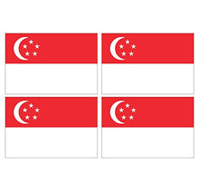 Supstick Lot de 4 Autocollants Stickers Drapeau de Pays Nation singuapour Format 12x8cm