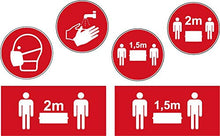 Lot panel d’autocollants stickers signalétique - cercle 30x30cm - rectangle 30x10,5cm couleur rouge