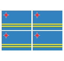 Supstick Lot de 4 Autocollants Stickers Drapeau de Pays Nation Le Aruba Format 12x8cm