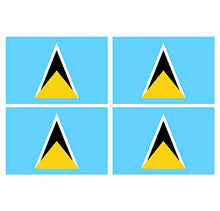 Supstick Lot de 4 Autocollants Stickers Drapeau de Pays Nation Sainte-Lucie Format 12x8cm
