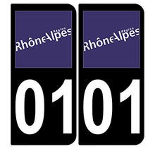 Supstick 2 Stickers Autocollants Plaques Immatriculation Auto Dept 01 Rhône Alpes Noir Angles Arrondis