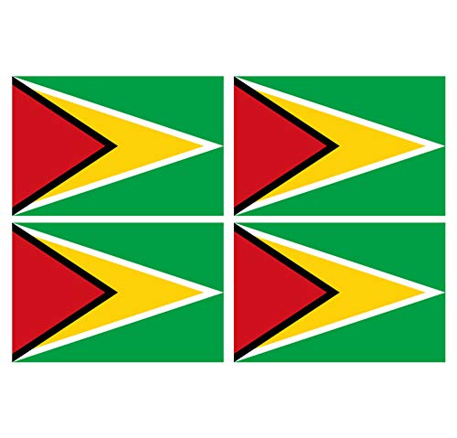 Supstick Lot de 4 Autocollants Stickers Drapeau de Pays Nation guyane Format 12x8cm