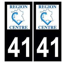 Supstick 2 Stickers Autocollants Plaques Immatriculation Auto Dept 41 Centre Noir Angles Carrés