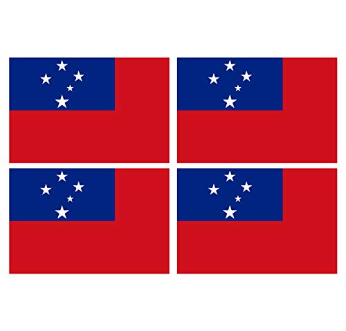 Supstick Lot de 4 Autocollants Stickers Drapeau de Pays Nation Samoa Format 12x8cm