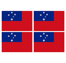 Supstick Lot de 4 Autocollants Stickers Drapeau de Pays Nation Samoa Format 12x8cm