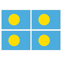 Supstick Lot de 4 Autocollants Stickers Drapeau de Pays Nation Palaos Format 12x8cm