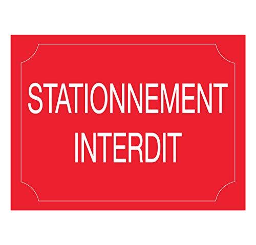 Autocollant stickers interdit de stationner Format 7,5x3,75cm - supstick.fr