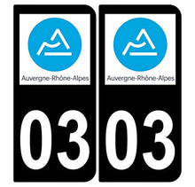 Supstick 2 Stickers Autocollants Plaques Immatriculation Auto Dept 03 Auvergne Rhône Alpes Noir Angles Arrondis