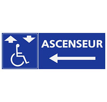 Panneau Rigide Handicapé - Personne à mobilité réduite Ascenseur handicapé flèche Gauche Format rectangulaire 24x8cm épaisseur 3mm