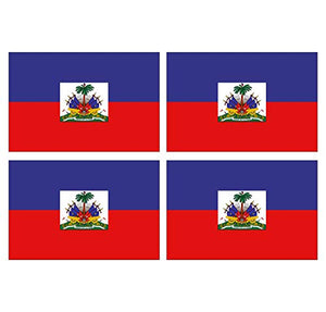 Supstick Lot de 4 Autocollants Stickers Drapeau de Pays Nation Haiti Format 12x8cm