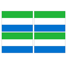 Supstick Lot de 4 Autocollants Stickers Drapeau de Pays Nation Sierra Leone Format 12x8cm