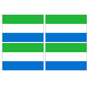 Supstick Lot de 4 Autocollants Stickers Drapeau de Pays Nation Sierra Leone Format 12x8cm