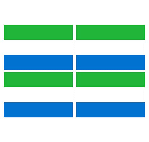 Supstick Lot de 4 Autocollants Stickers Drapeau de Pays Nation Sierra Leone Format 12x8cm