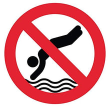 Autocollant Stickers Interdit de Plonger Diamètre 5x5cm - supstick.fr
