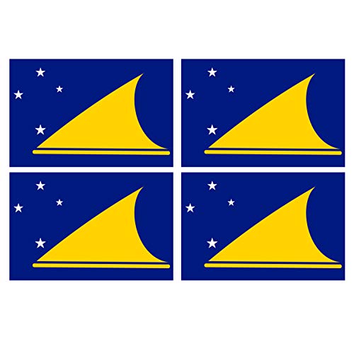 Supstick Lot de 4 Autocollants Stickers Drapeau de Pays Nation ile-Tokelau Format 6x4cm