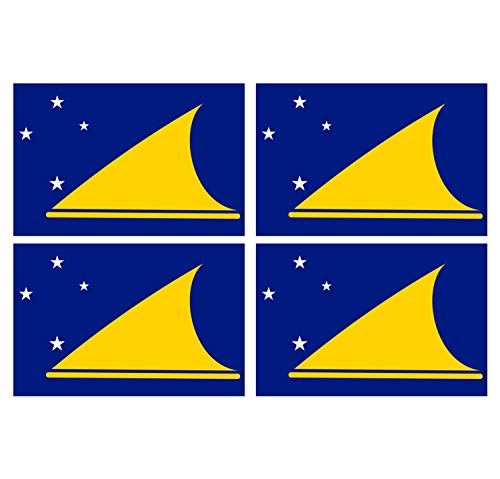 Supstick Lot de 4 Autocollants Stickers Drapeau de Pays Nation ile-Tokelau Format 12x8cm