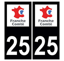 Supstick 2 Stickers Autocollants Plaques Immatriculation Auto Dept 39 Franche Comté Noir Angles Arrondis