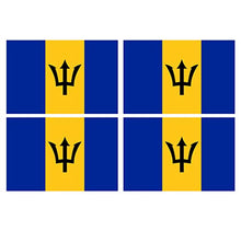 Supstick Lot de 4 Autocollants Stickers Drapeau de Pays Nation Barbados Format 6x4cm