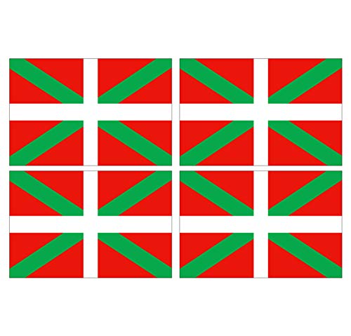Supstick Lot de 4 Autocollants Stickers Drapeau de région française Pays-Basque Format 6x4cm