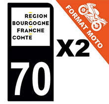 Supstick 2 Stickers Autocollants Plaques Immatriculation Moto Dept 70 Bourgogne Franche Comté Noir 1 Angle Arrondi