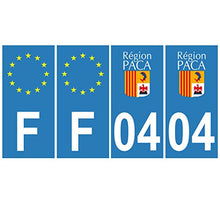 Supstick 4 Stickers Autocollants Plaques Immatriculation Auto Dept 04 Paca Bleu Clair Angles Carrés