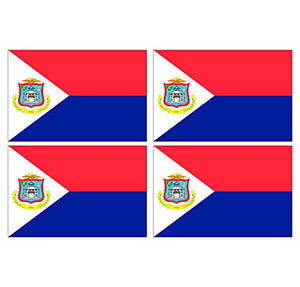 Supstick Lot de 4 Autocollants Stickers Drapeau de Pays Nation Le de Saint Martin Format 12x8cm